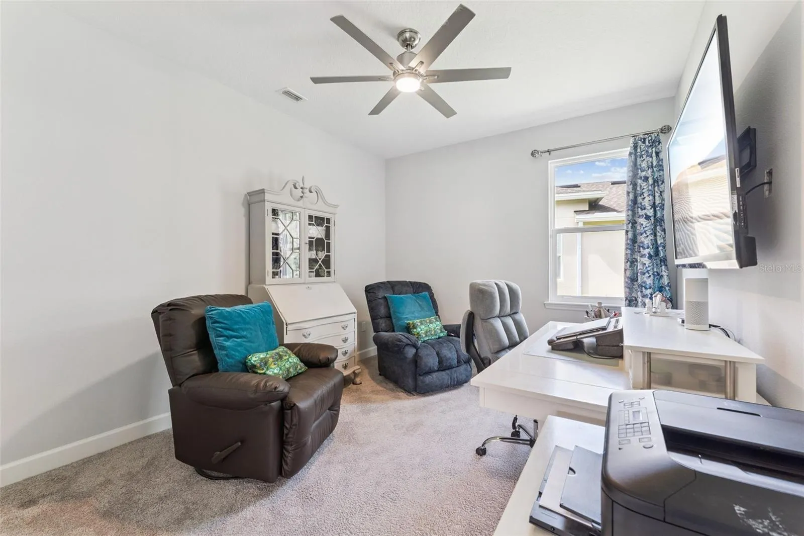 Den/Office w/ a ceiling fan