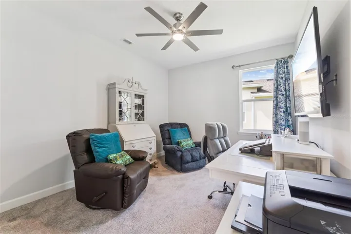 Den/Office w/ a ceiling fan