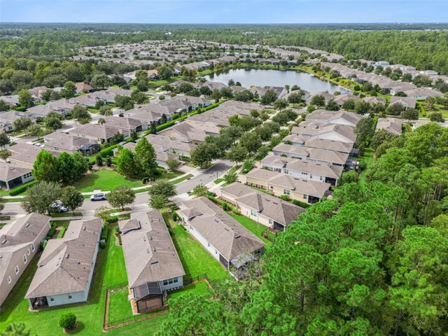Aerial view from behind the Home overlooking a conservation area