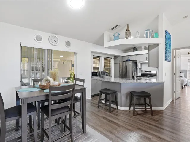 Dining area facing kitchen