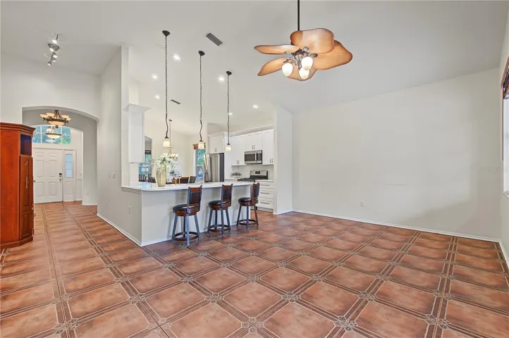 Family room open to the kitchen