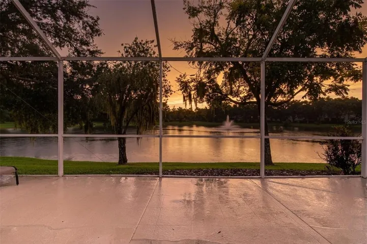 Night time pond view - this is where you can have your romantic dinners!
