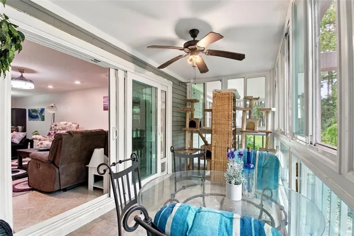 Spacious Lanai and sliders with small pet door
