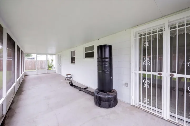 Large back porch screened in