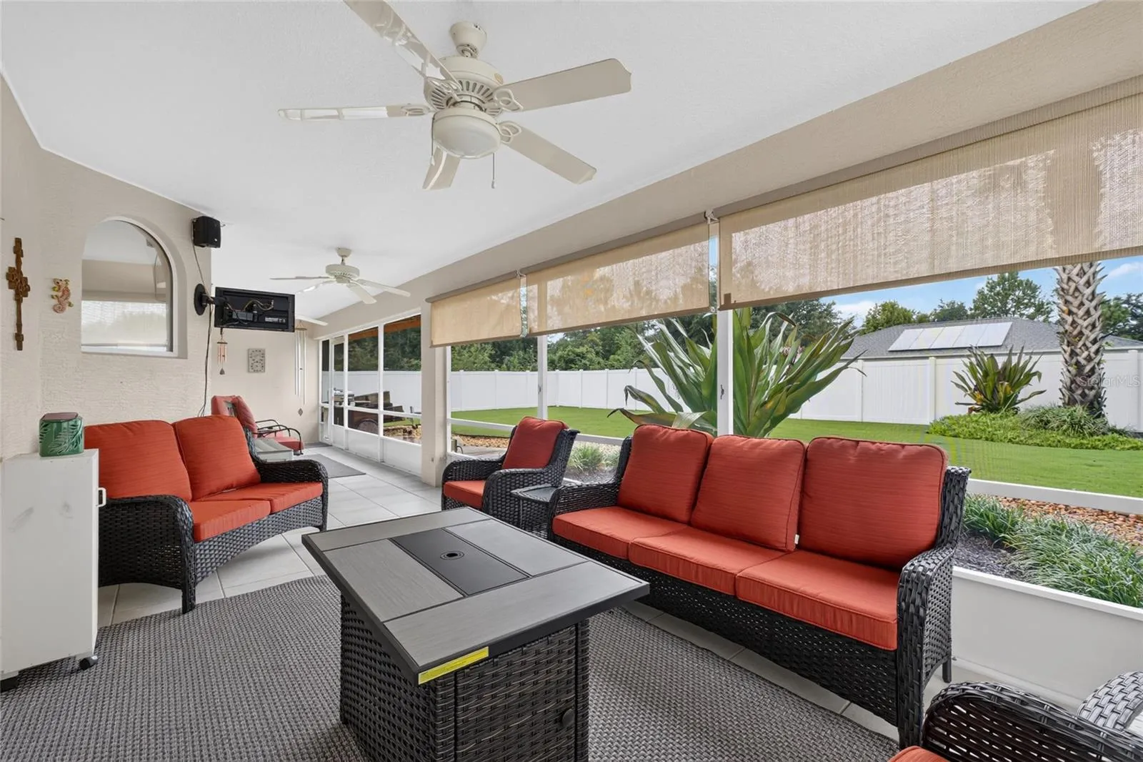 Sunroom with sunshades