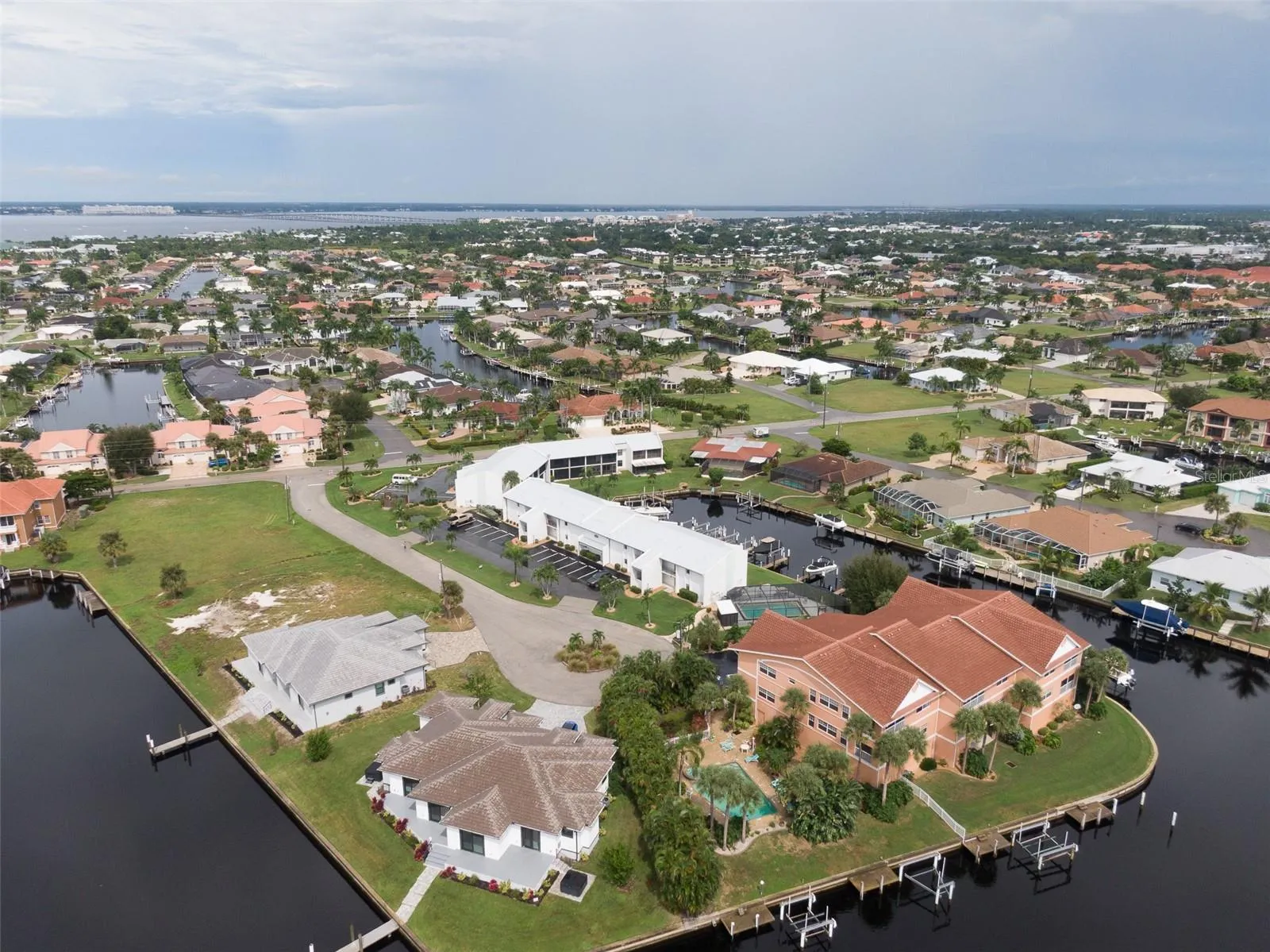 Arial View  Charlotte Harbor in the Distance and Sunseeker Resort