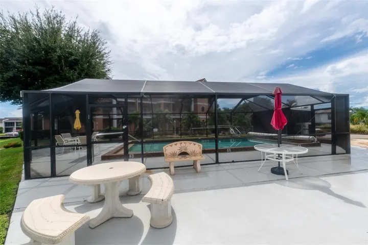 Enclosed pool and picnic area