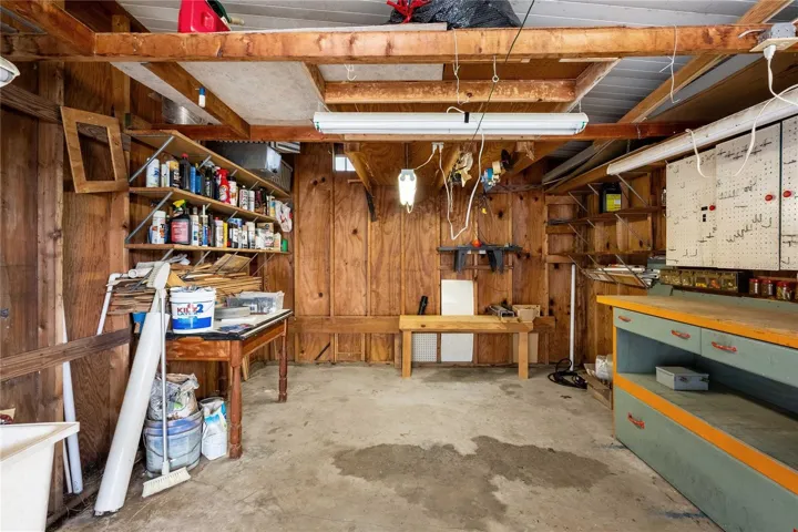Garage and workshop on this home.