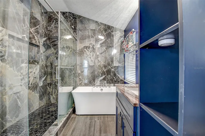 Primary bath with large walk in shower