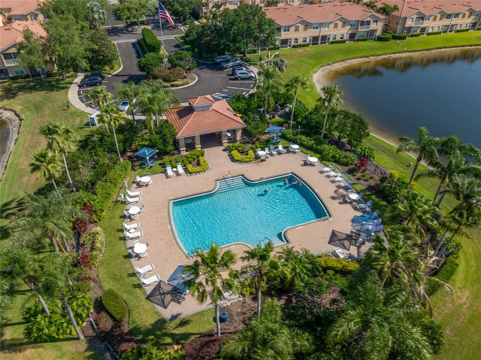 Heated community pool and cabana