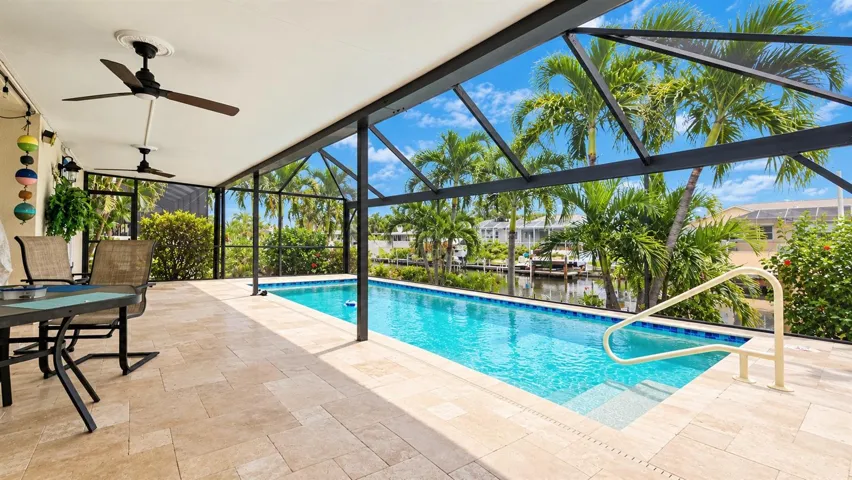 New 30 foot Saltwater Pool with Travertine Flooring