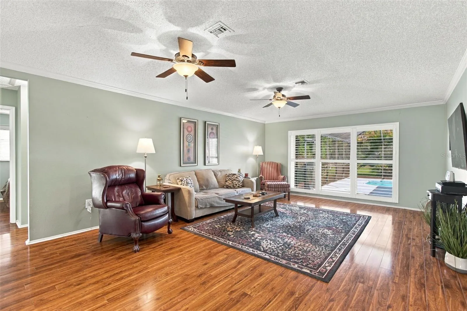 Living Room with Plantation Shutters