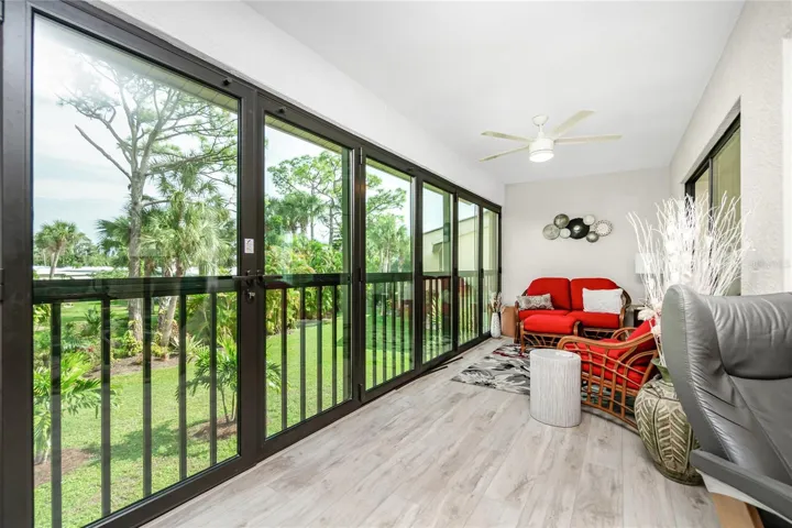 Florida room with Impact sliding glass doors