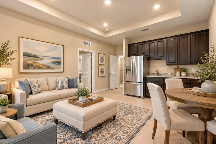 Multi-gen suite-virtually staged