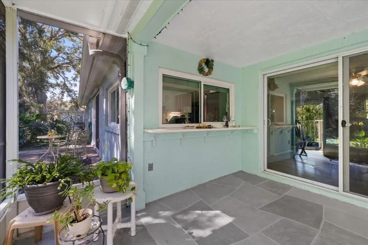 pass through window into Kitchen