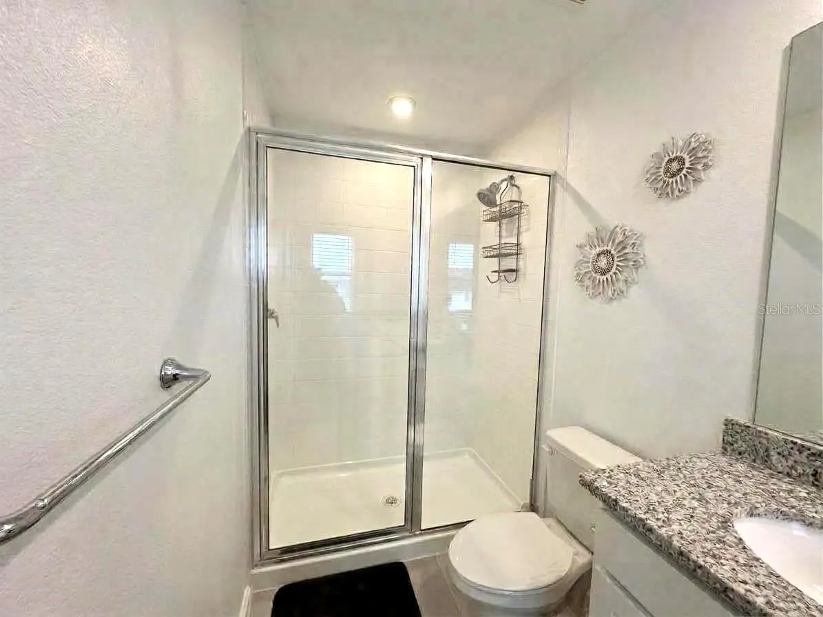 Master bathroom with granite counter top