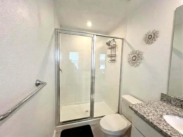 Master bathroom with granite counter top