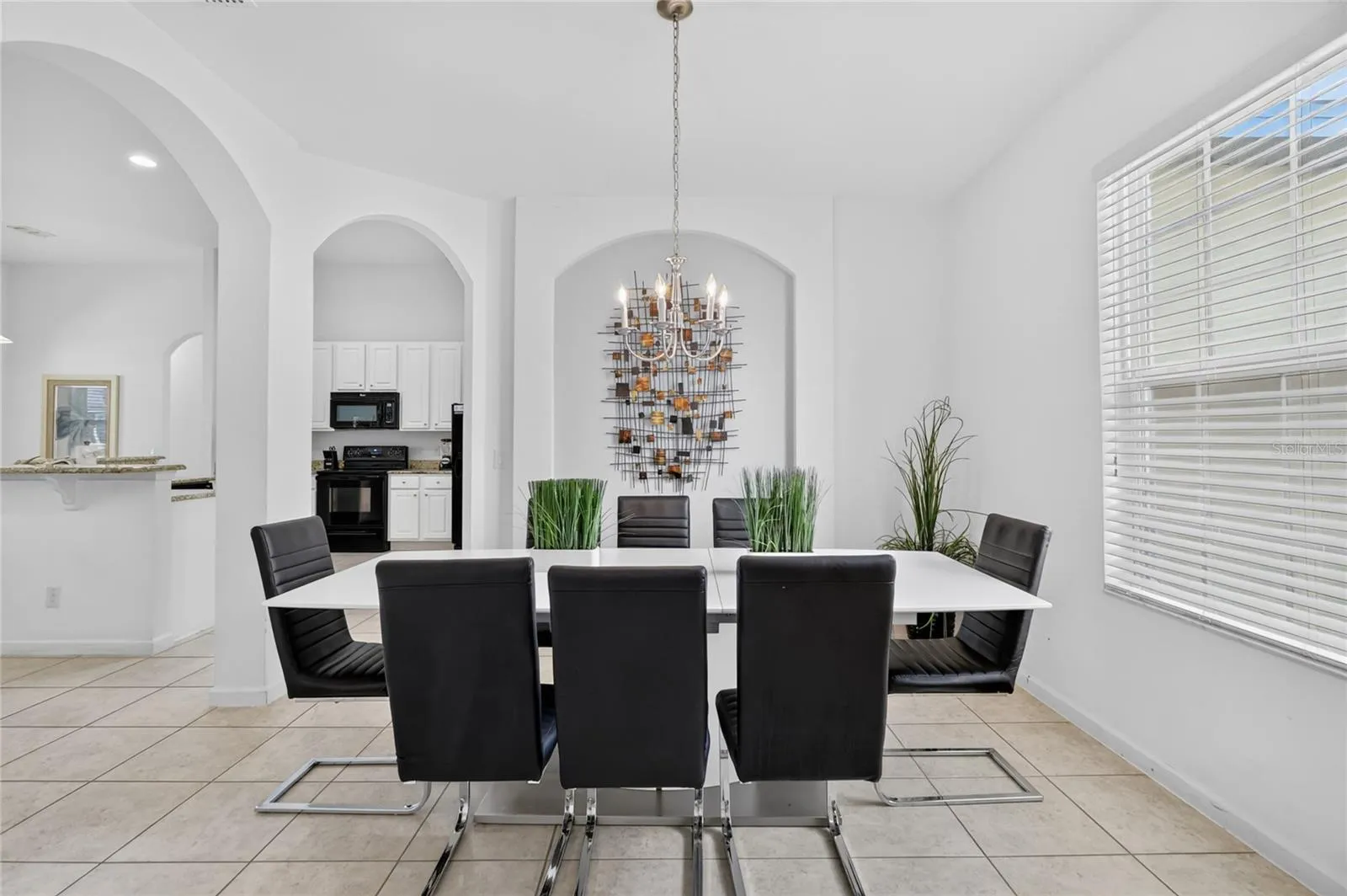 Large dining room just off the kitchen