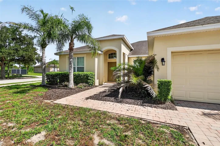 Nice paver sidewalk and driveway