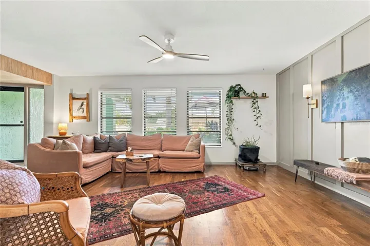 Living room with wall design