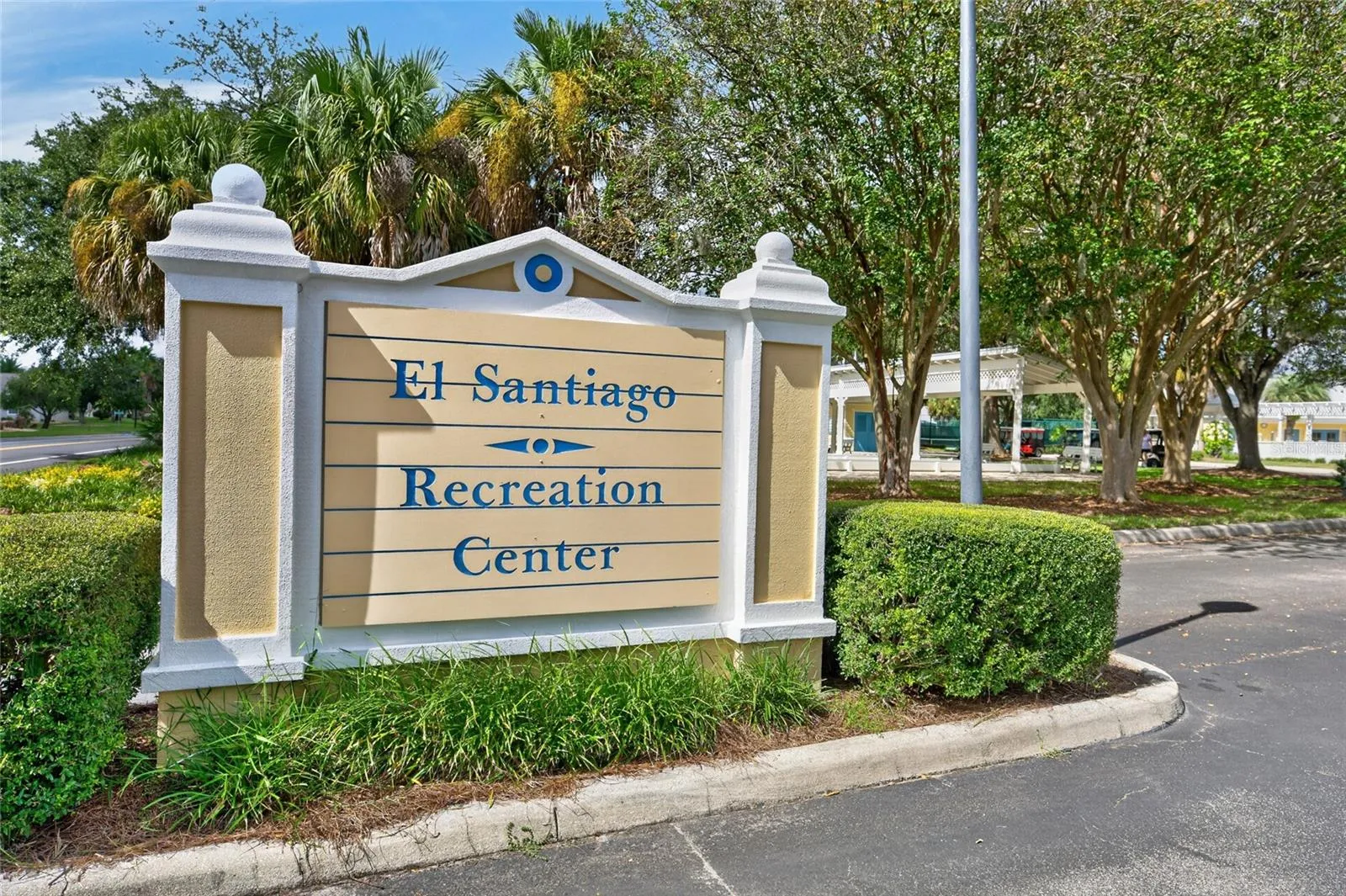 EL SANTIAGO POOL & RECREATION CENTER Entrance - This is the closest rec center to this villa - only a 3 minute golf cart ride from your front door!