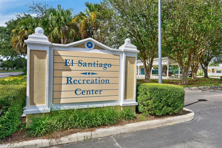 EL SANTIAGO POOL & RECREATION CENTER Entrance - This is the closest rec center to this villa - only a 3 minute golf cart ride from your front door!