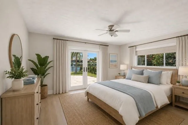 Virtually staged primary bedroom