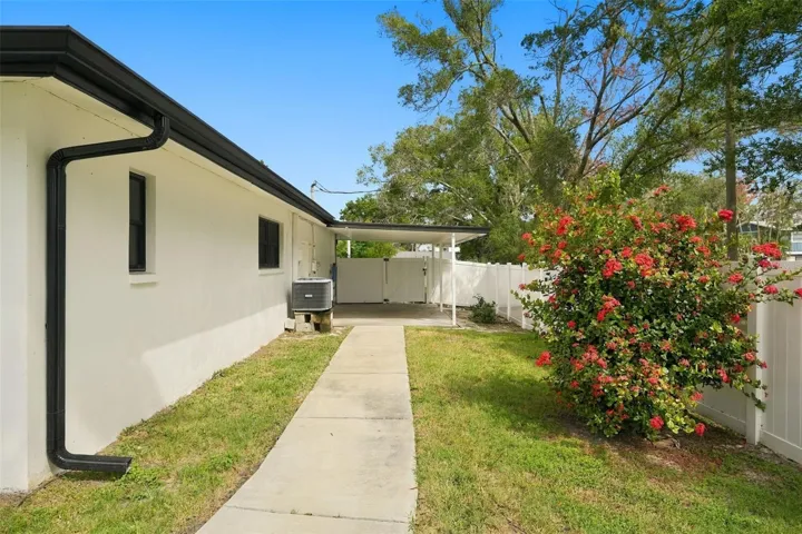 Walkway to bonus carport area
