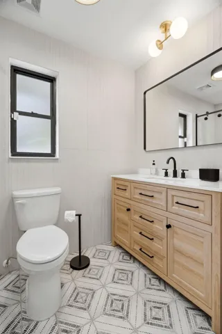 Primary Ensuite Bath with gorgeous tile and vanity