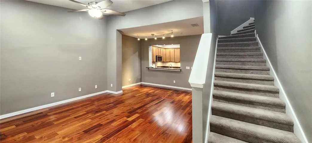 Living + Dining Room. Stairs to Second floor