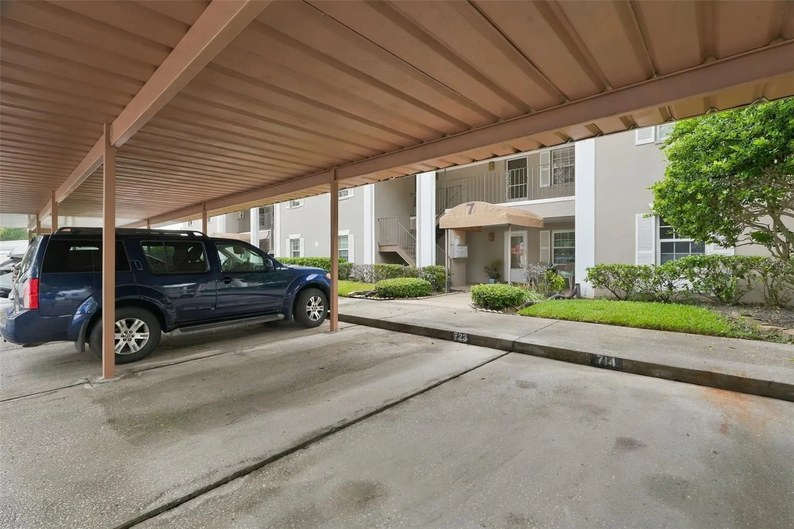 Covered parking space