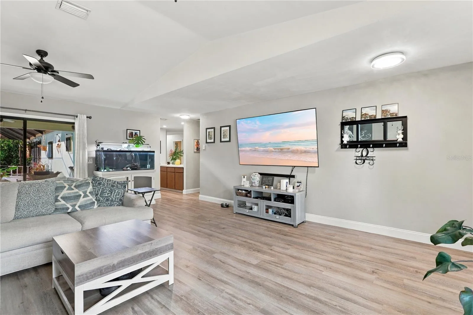 Living Room, Looking into the Kitchen/Breakfast Bar.