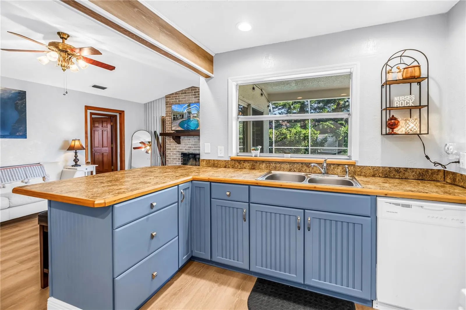 Kitchen with Pool Bar Window