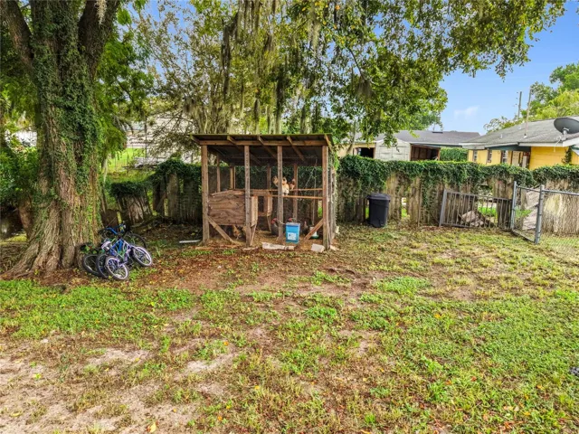 Chicken coop stays. Chickens can too if you want them!