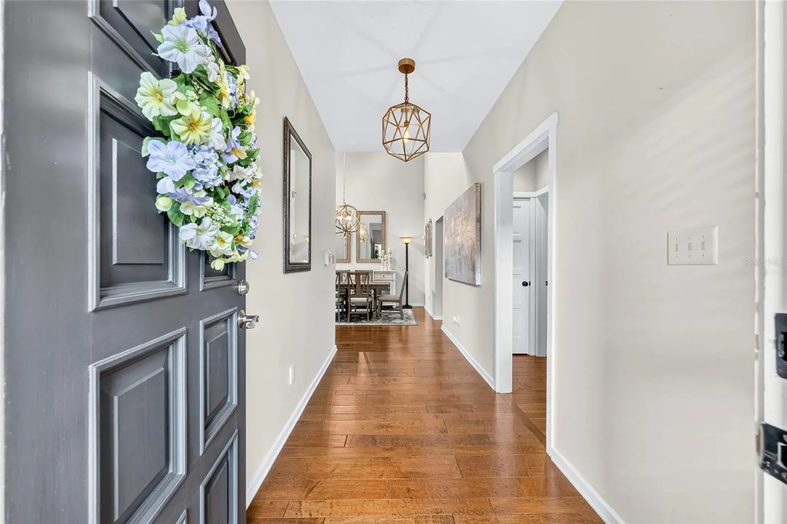Through the front door into the foyer