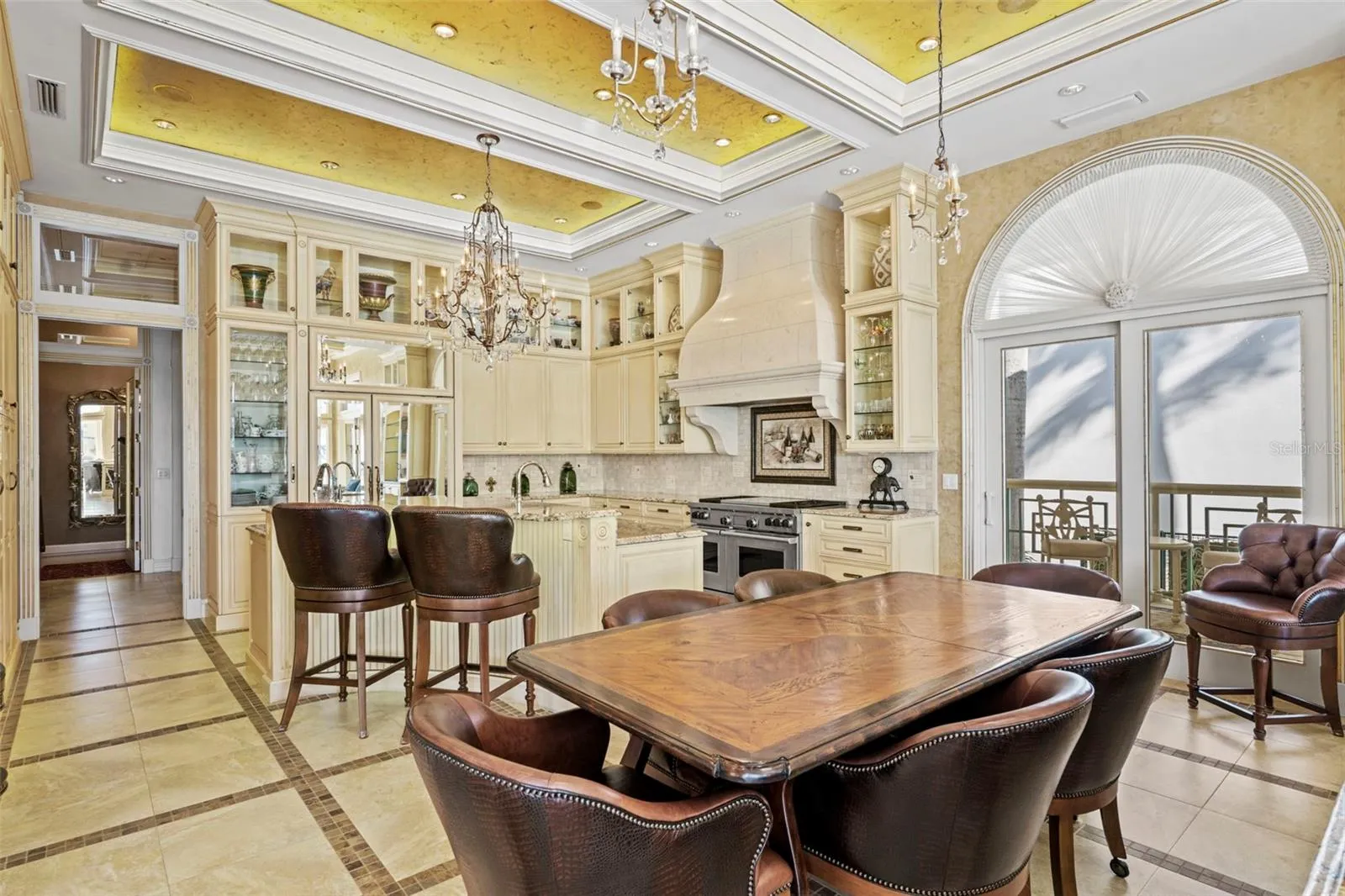 Dining Area in the Great Room with Doors to the Grilling Porch