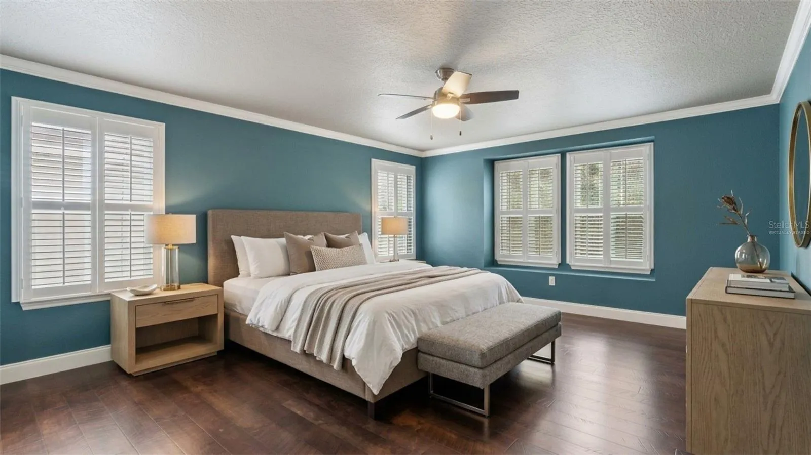 Virtually staged. Primary Bedroom