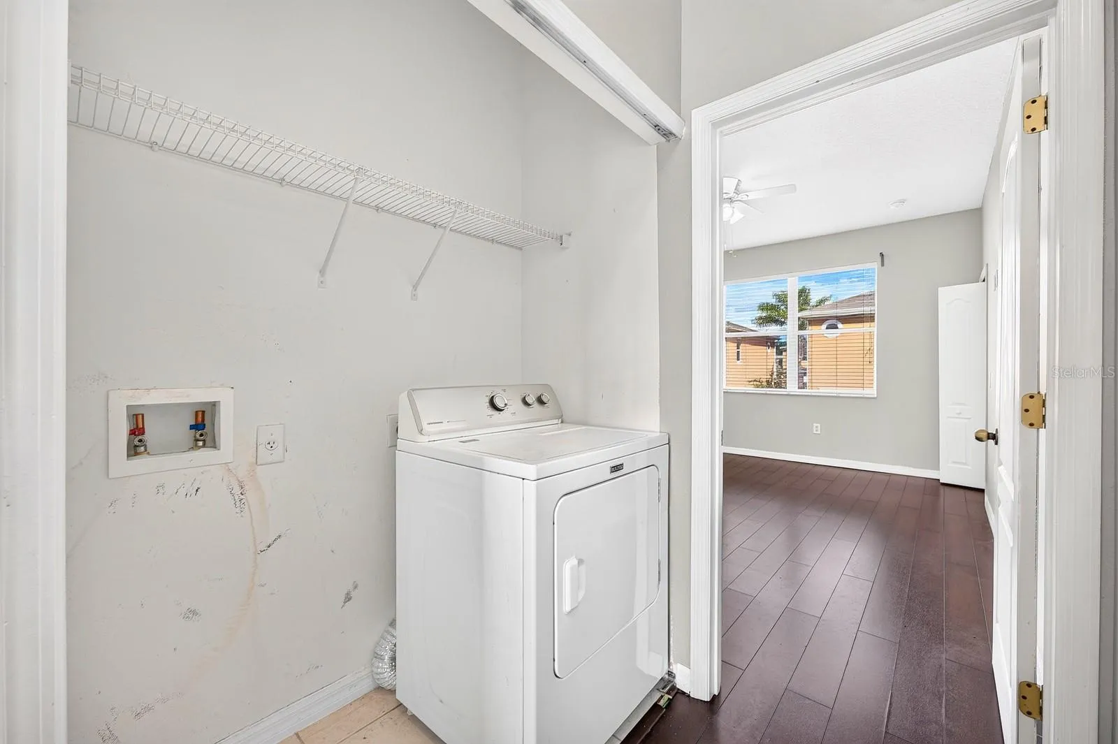 Second floor laundry closet.