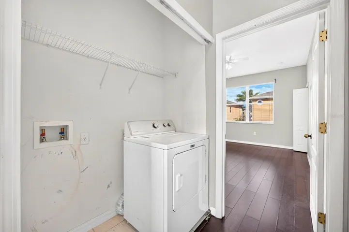 Second floor laundry closet.