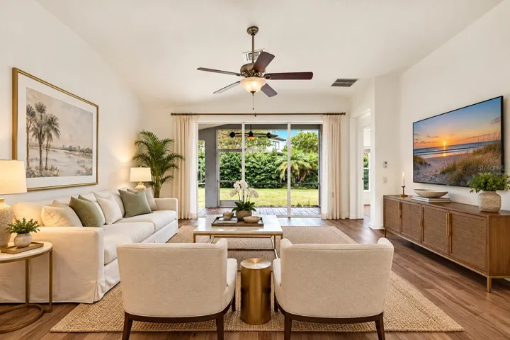 Virtually Staged. Spacious Living Room.