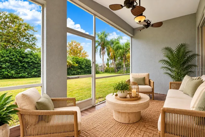 Virtually Staged Screened Porch