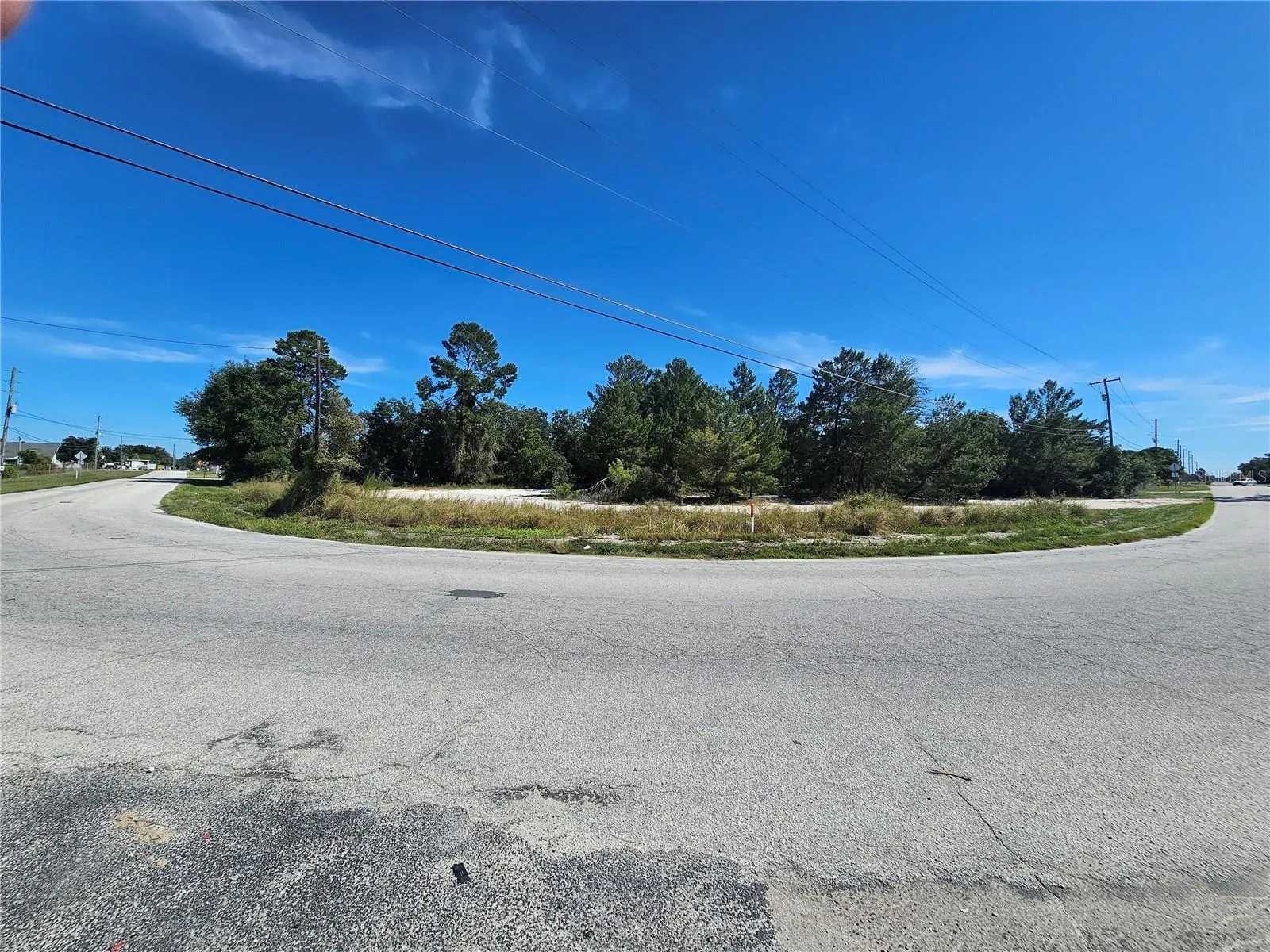 View from the corner looking Southeast.