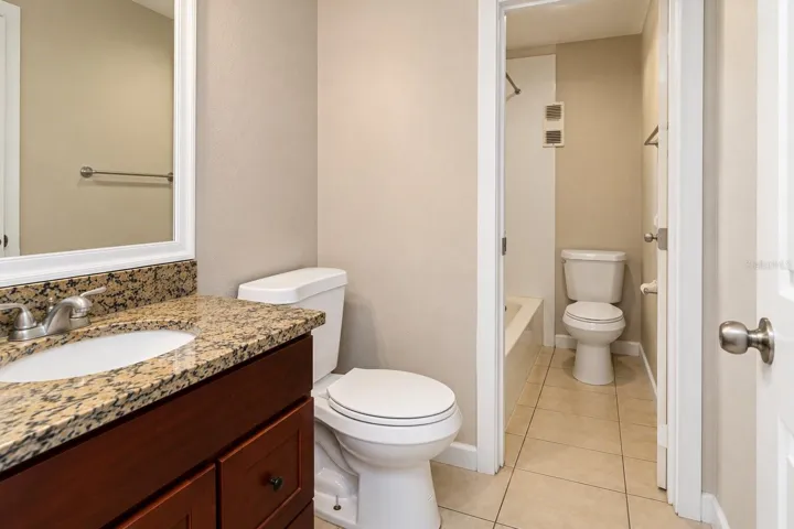 Bathroom vanity with granite countertop