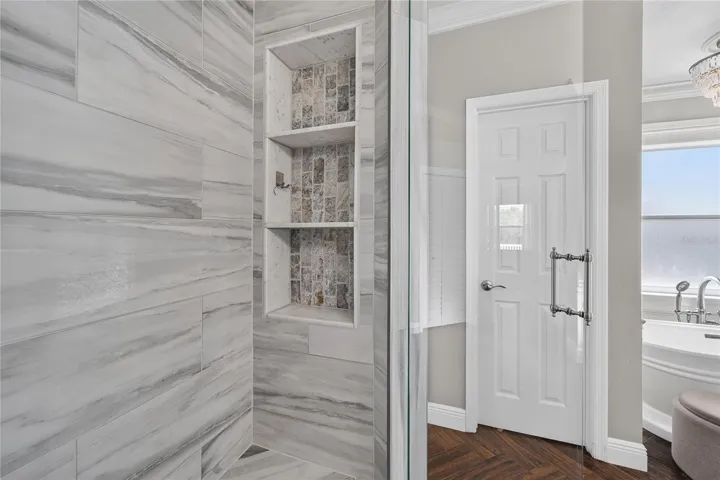 BUILT IN NOOK IN MASTER BATH SHOWER