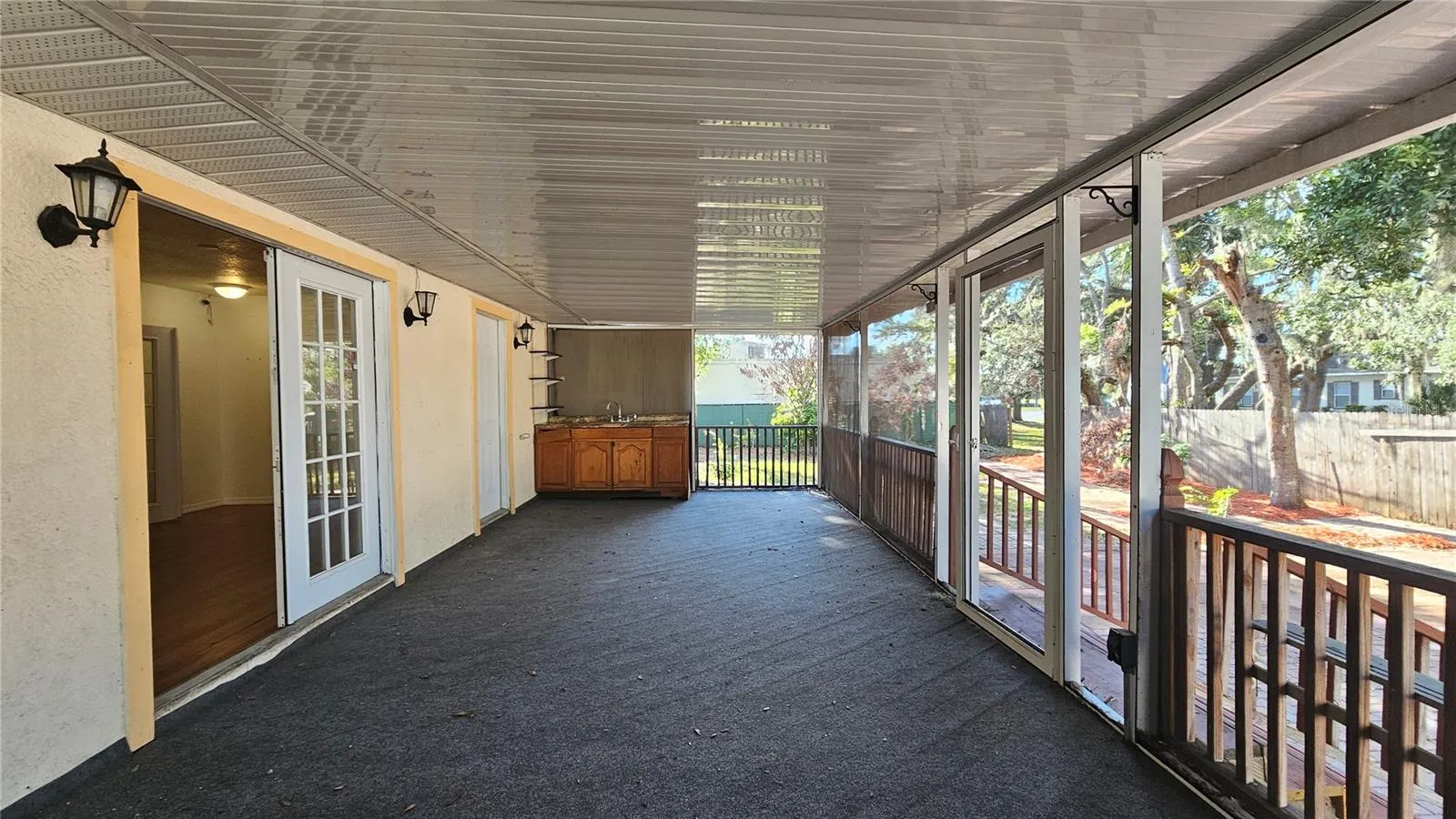 Wet bar on back porch