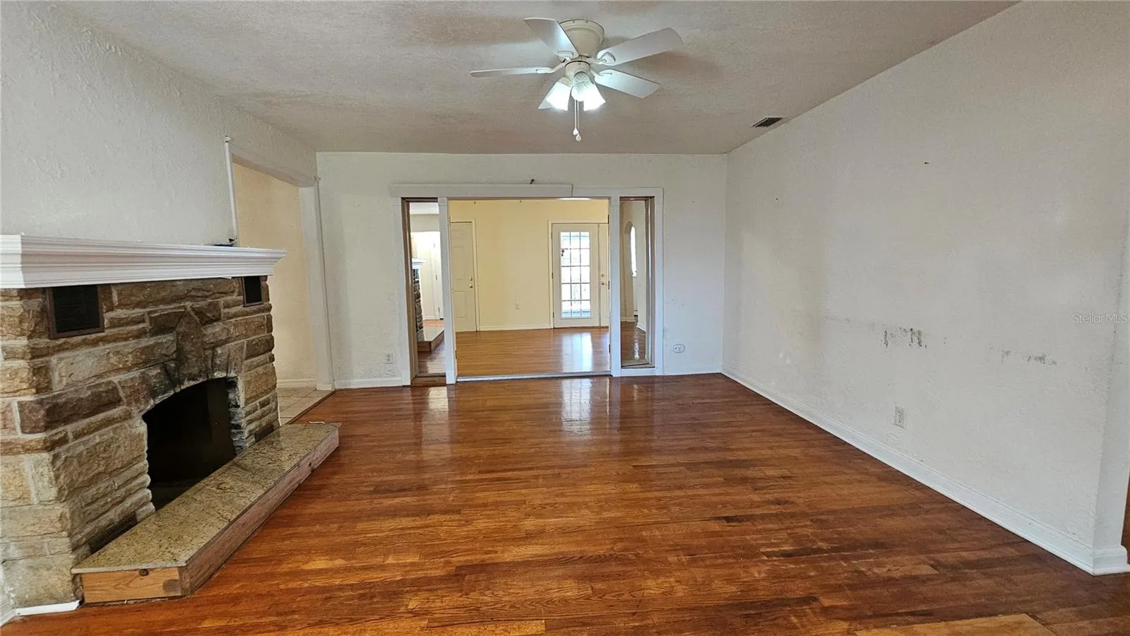 Living room with fire place