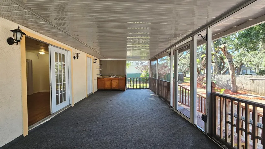 Wet bar on back porch
