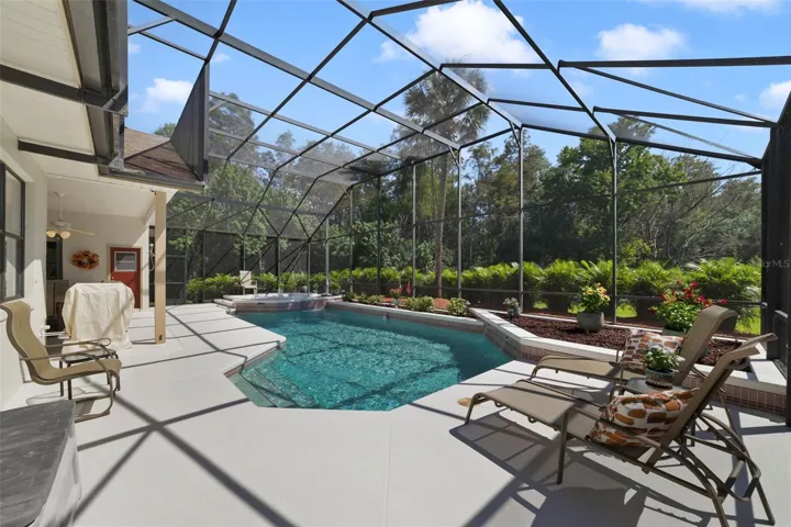Newly refinished pool deck and screens