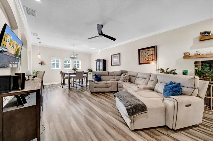 Living/Dining Room Combo with HIGH ceilings