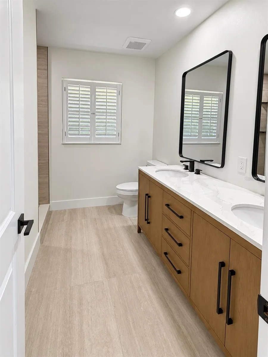Guest bathroom with double vanity